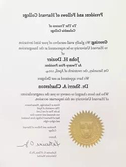 harvard certificate
